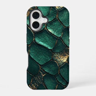 Coque iPhone 16 Émeraude Serpent Snakeskin