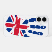 Coque iPhone 16 Empreinte de main Drapeau Royaume-Uni (Verso Horizontal)