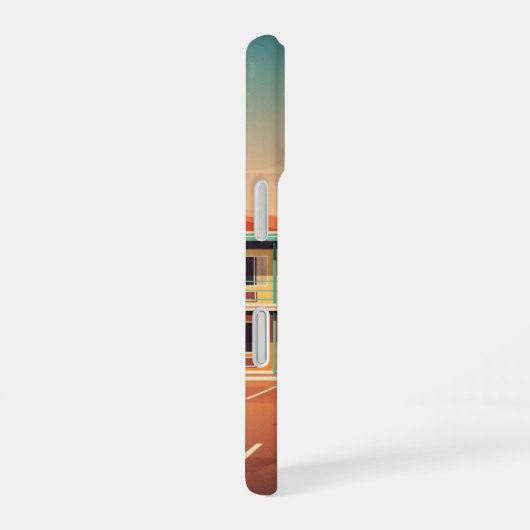 Coque iPhone 16 Empty Parking Motel (Côté droit)