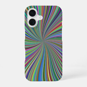 Coque iPhone 16 Énergétique Colorful Ribbon Sunburst