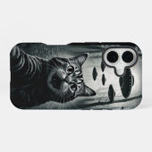 Coque iPhone 16 Enlèvement d'UFO de selfie de chat : Rencontre ext (Verso Horizontal)