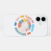 Coque iPhone 16 "Enseigner Accepter Aimer Comprendre" Pièce de Puz (Verso Horizontal)