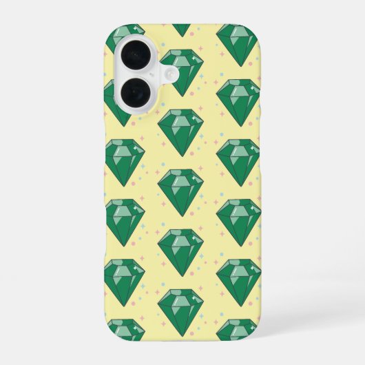 Coque iPhone 16 esmeralda verde vector (Verso)