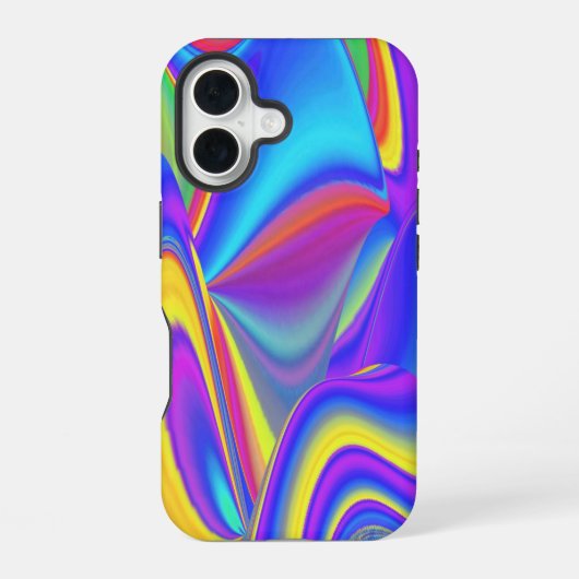 Coque iPhone 16 Esprit de Brise d'Été, Abstrait 3D Rainbowart (Verso)