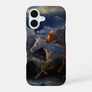Coque iPhone 16 Esprits de chevaux sauvages "COUREZ JUSQU'À DEMAIN