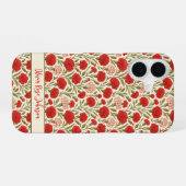 Coque iPhone 16 Esthétique Botanique Fleurs Rouges (Verso Horizontal)