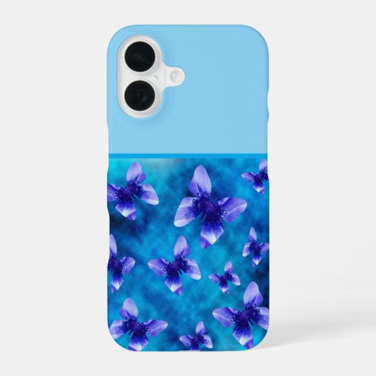 Coque iPhone 16 Été Papillon Bleu, (Verso)