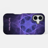 Coque iPhone 16 Étoile de David fractale violette (Verso Horizontal)