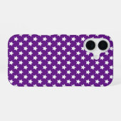Coque iPhone 16 Étoiles Blanches Sur Violet (Verso Horizontal)