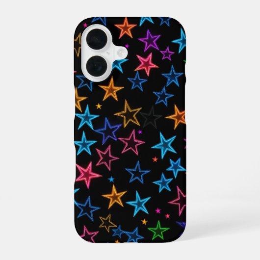 Coque iPhone 16 Étoiles néon (Verso)