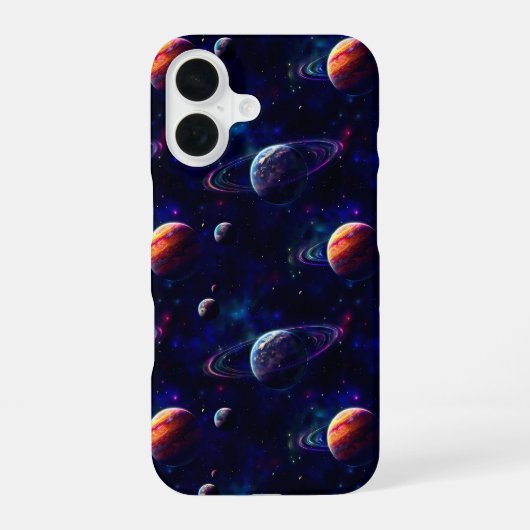 Coque iPhone 16 Étoiles, planètes, galaxie, thème de l'espace (Verso)