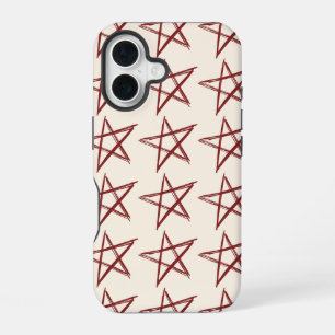 Coque iPhone 16 Étoiles Rouges Esthétique Cool Vintage