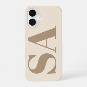 Coque iPhone 16 Étui Case-Mate à la mode blanc antique avec monogr
