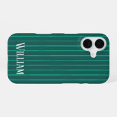 Coque iPhone 16 Étui Case-Mate rayé sarcelle (Verso Horizontal)