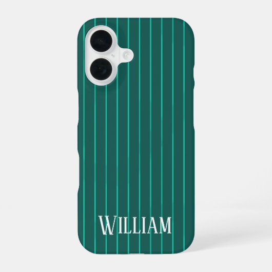 Coque iPhone 16 Étui Case-Mate rayé sarcelle (Verso)