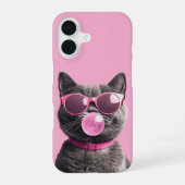 Coque iPhone 16 Étui Chat Bubblegum (Verso)