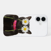 Coque iPhone 16 Étui Chat Floral Rêveur (Verso Horizontal)