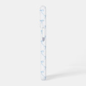 Coque iPhone 16 Étui Coquette Bow Bleu Monogramme Initial pour iPh (Côté gauche)