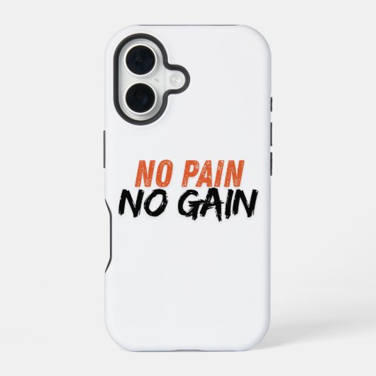 Coque iPhone 16 Étui de motivation pour iPhone (Pas de douleur, pa (Verso)