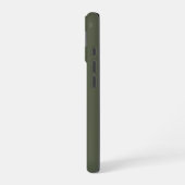 Coque iPhone 16 Étui de nom de monogramme vert camouflage minimali (Côté gauche)