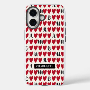 Coque iPhone 16 Étui de styliste Sweet Heart Pattern Monogram ipho