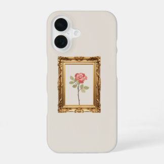 Coque iPhone 16 Étui de téléphone à cadre de rose esthétique
