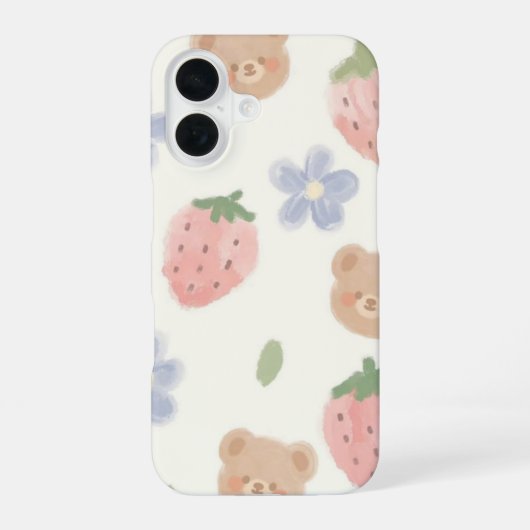 Coque iPhone 16 Étui de téléphone à charme Ourson Sucré pour Iphon (Verso)