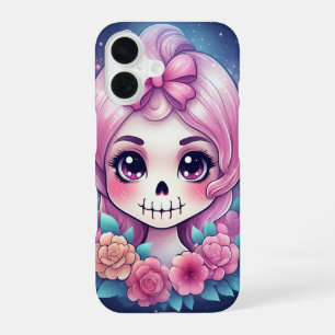 Coque iPhone 16 Étui de téléphone à crâne mignon