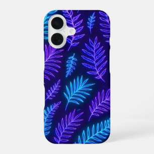 Coque iPhone 16 Étui de téléphone à feuilles tropicales néon