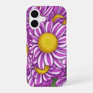 Coque iPhone 16 Étui de téléphone à illustration florale de margue