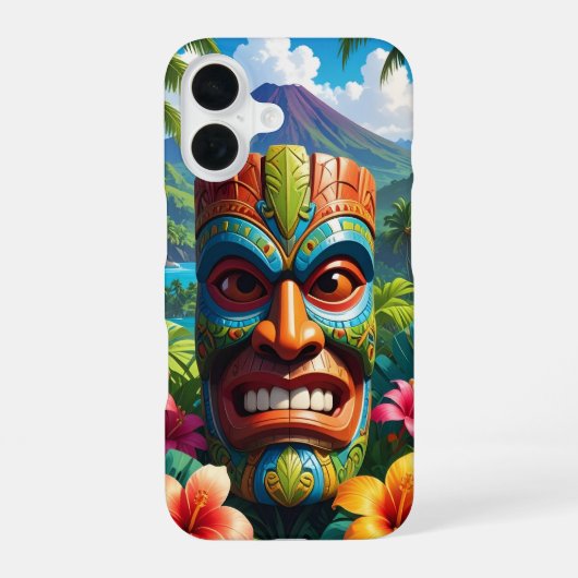 Coque iPhone 16 Étui de téléphone à masque Tiki (Verso)