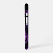 Coque iPhone 16 Étui de téléphone à monogramme avec roses violette (Côté gauche)
