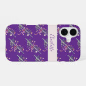 Coque iPhone 16 Étui de téléphone à monogramme en forme de flûte f (Verso Horizontal)
