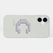 Coque iPhone 16 Étui de téléphone à monogramme en pixel art rétro  (Verso Horizontal)