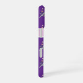 Coque iPhone 16 Étui de téléphone à monogramme Flûte Violette (Côté droit)