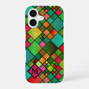 Coque iPhone 16 Étui de téléphone à motif à carreaux de Noël perso