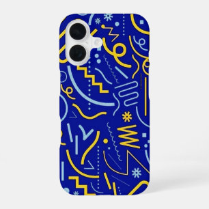 Coque iPhone 16 Étui de téléphone à motif géométrique abstrait gra