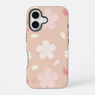 Coque iPhone 16 Étui de téléphone à motif sans couture de fleurs d