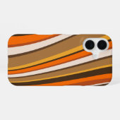 Coque iPhone 16 Étui de téléphone à rayures rétro ondulées (Verso Horizontal)