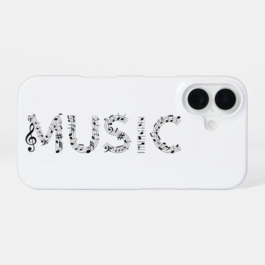 Coque iPhone 16 Étui de téléphone à typographie musicale (Verso Horizontal)