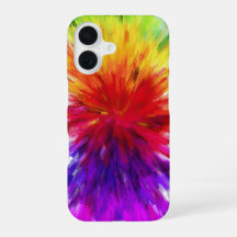 Étui de téléphone abstrait tie dye arc-en-ciel