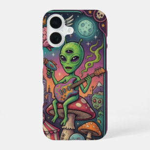 Coque iPhone 16 Étui de téléphone Alien Psychédélique Jouant de la