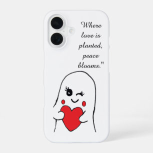 Coque iPhone 16 Étui de téléphone avec citation d'amour de jardin.