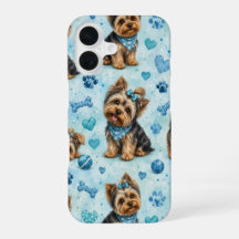 Étui de téléphone avec Terrier du Yorkshire Cœur B