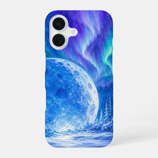 Coque iPhone 16 Étui de téléphone Blue Moon Aurora (Verso)