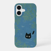 Coque iPhone 16 Étui de téléphone chat noir drôle (Verso)
