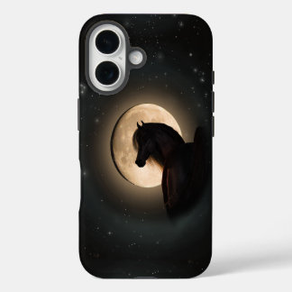 Coque iPhone 16 Étui de téléphone Cheval Black Moon Shine