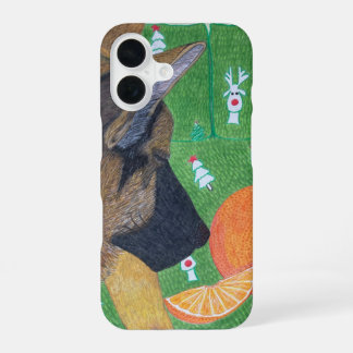 Coque iPhone 16 Étui de téléphone chien et orange