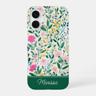 Coque iPhone 16 Étui de téléphone de jardin floral coloré personna