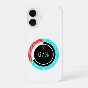Coque iPhone 16 Étui de téléphone drôle Aura Brainrot 67 % chargé